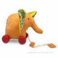 Pull Along Soft Toy in Elephant Design, Suitable for Babies, with Removable Wheels
